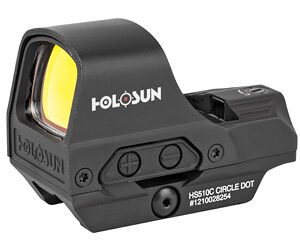 Holosun HS510C — Open Reflex, 2 MOA Dot Or 2 MOA Dot With 65 MOA Circle, Solar With Internal Battery