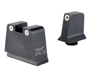 Trijicon GL243-C-601140 — Suppressor/Optic Height, Night Sights, White Front With White Rear & Green Lamps