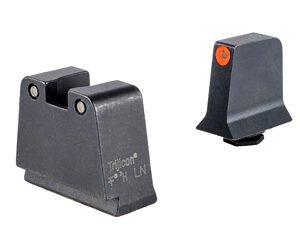 Trijicon GL243-C-601142 — Suppressor/Optic Height, Night Sights, Orange Front With Black Rear & Green Lamps
