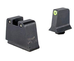 Trijicon GL243-C-601143 — Suppressor/Optic Height, Night Sights, Yellow Front With Black Rear & Green Lamps