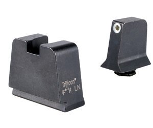 Trijicon GL243-C-601144 — Suppressor/Optic Height, Night Sights, White Front With Metal Rear & Green Lamps
