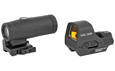Holosun 510C+HM3X HS510C Open Reflex Circle Red Dot Sight and HM3X Magnifier Combo Pack, Hard Case