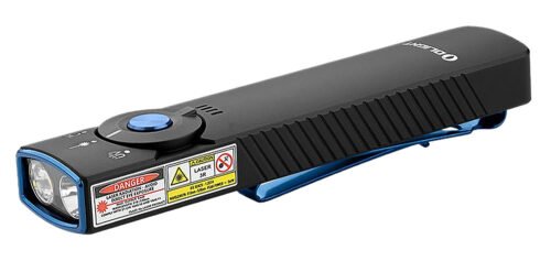 Olight Arkfeld Pro Black 1/15/100/420/1,300 Lumens White LED Green Laser UV Light