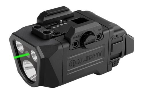Olight PLX GL Black Aluminum 1200 Lumens White Green Laser 260 Meters Beam Rail Clamp Mount