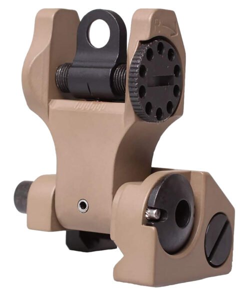 Troy Industries Rear Folding BattleSight Round Flat Dark Earth for AR-15