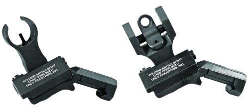 Troy Industries 45 Degree BattleSight Set HK Front & Round Rear Black Hardcoat Anodized
