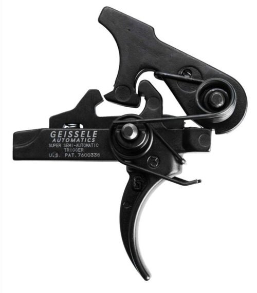 Geissele Automatics 05101 SSA Two-Stage Curved Trigger with 4.25-4.75 lbs Draw Weight & Black Oxide Finish for AR-Platform