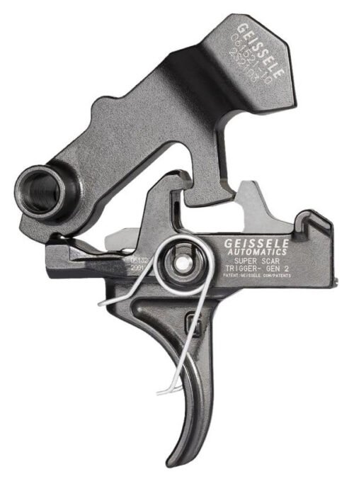 Geissele Automatics 05157 Super Scar Black Oxide Curved Trigger Two-Stage 3.20-4.60 lbs Draw Weight for FN SCAR