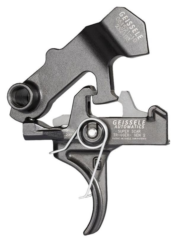 Geissele Automatics 05157 Super Scar Black Oxide Curved Trigger Two-Stage 3.20-4.60 lbs Draw Weight for FN SCAR