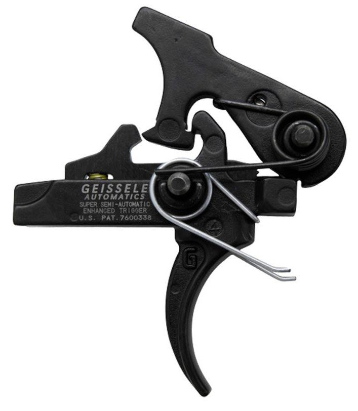 Geissele Automatics 05160 SSA-E Two-Stage Curved Trigger with 2.90-3.80 lbs Draw Weight & Black Oxide Finish for AR-Platform