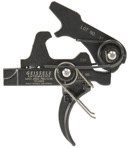 Geissele Automatics 05400 SSP Single-Stage Curved Trigger with 3-3.75 lbs Draw Weight & Black Oxide Finish for AR-Platform