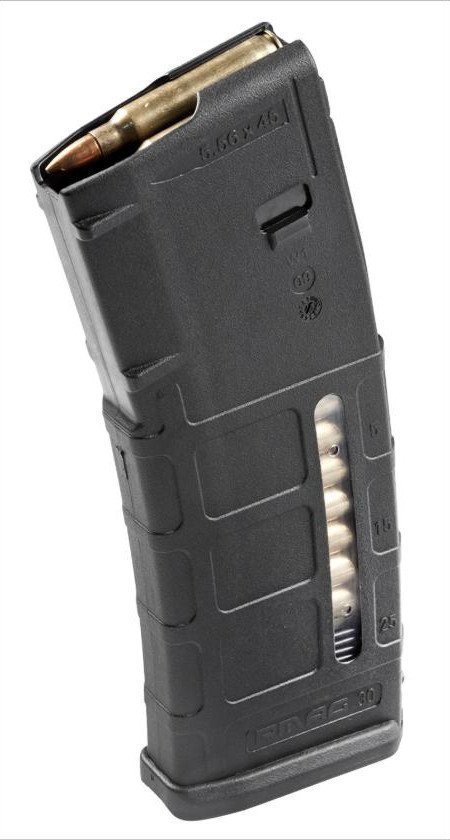 Magpul PMAG GEN M2 MOE 30rd Detachable w/Capacity Window 223 Rem/5.56x45mm NATO Fits AR-15/M16/M4 Black Polymer