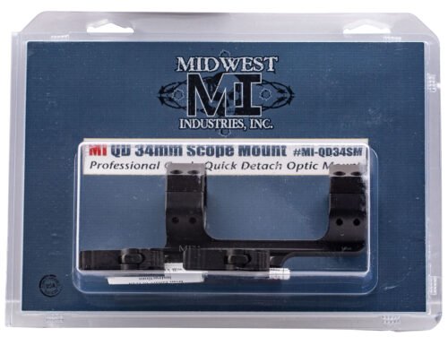 Midwest Industries 34mm QD Scope Mount/Ring Combo, Black Hardcoat Anodized