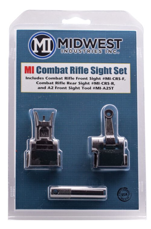 Midwest Industries Combat Rifle Flip-Up Sight Set, Front and Rear, Black