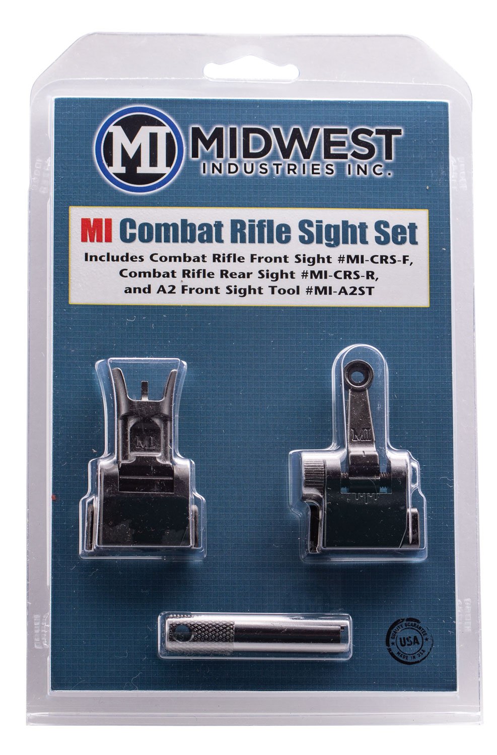 Midwest Industries Combat Rifle Flip-Up Sight Set, Front and Rear, Black