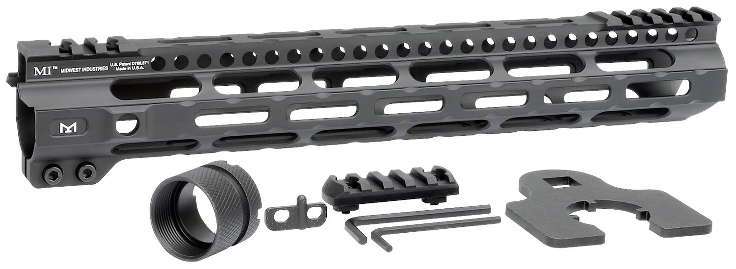 Midwest Industries Ultralight AR-15 Black Hardcoat Anodized Aluminum/Polymer 12.625" Picatinny/M-LOK
