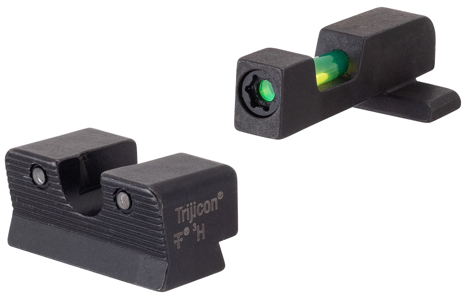 Trijicon DI Night Sight Set Green/Tritium/Fiber Optic Front Sight-Green Tritium Black Outline Rear