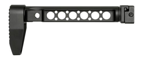 Midwest Industries Buttstock with Folding Adaptor Black Steel Minimalistic Butt Plate