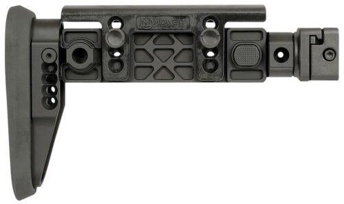 Midwest Industries Alpha Folding Stock Black Synthetic Side with Adjustable Cheekrest, Compatible w/ 1913