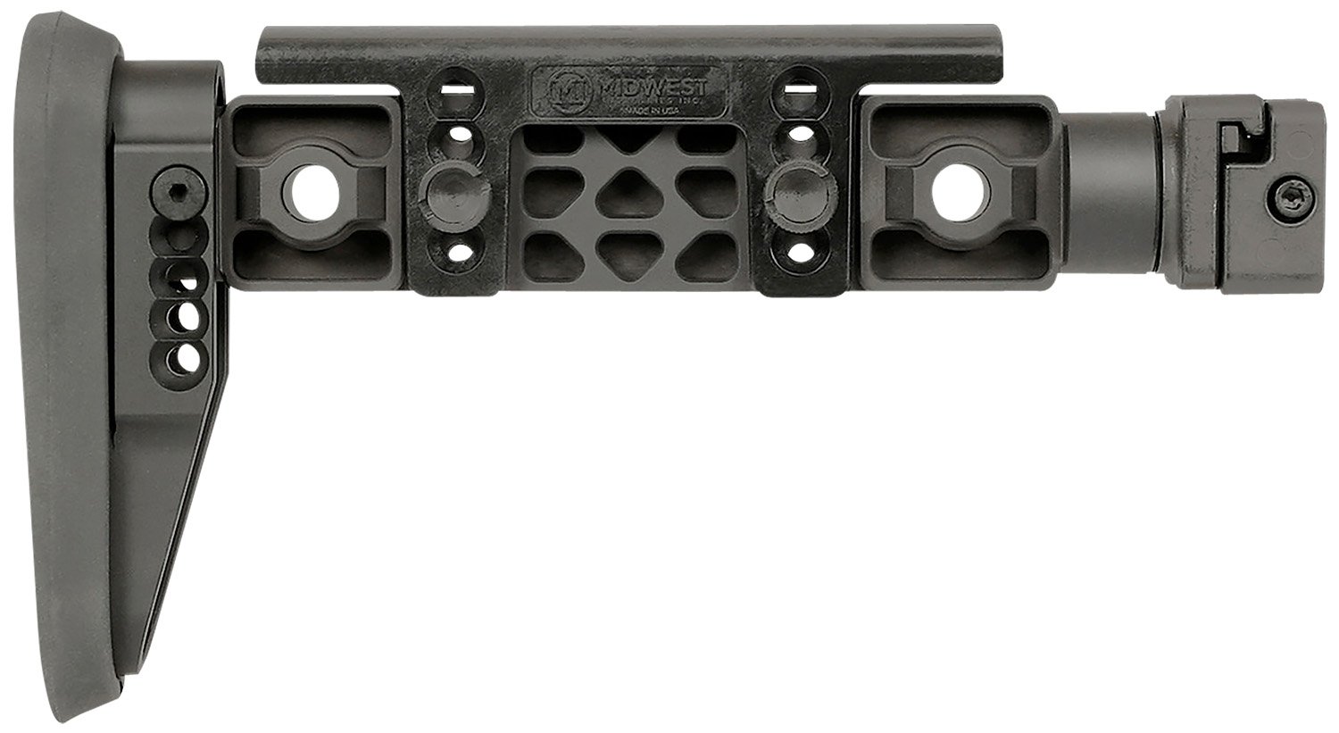 Midwest Industries Alpha Fixed Beam Black Synthetic Side Folding Stock with Adjustable Cheekrest