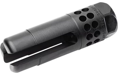 SureFire Warcomp Sport Flash Hider 30 Cal (7.62mm NATO) 5/8"-24 tpi, Open Tine 3-Prong, Ported Black