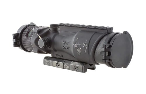 Trijicon ACOG w/TA75 Mount, 6xx48mm, Illuminated Green Horseshoe / Dot M240 BAC, Matte Black