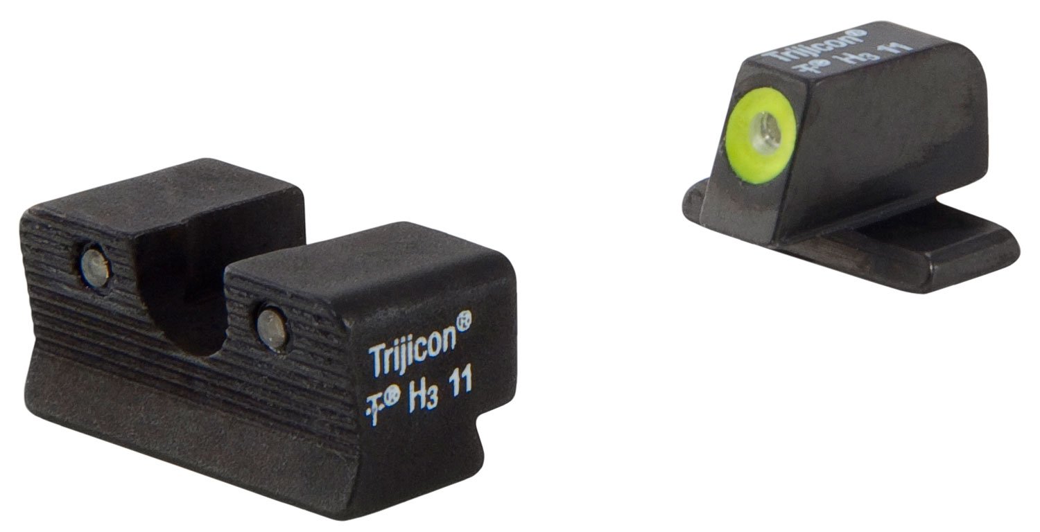 Trijicon HD Night Sights Green/Tritium Yellow Outline Front Sight-Green Tritium Black Rear Sight