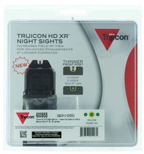 Trijicon HD XR Night Sights Green/Tritium Yellow Outline Front Sight-Green Tritium Black Rear Sight Smith (600855)