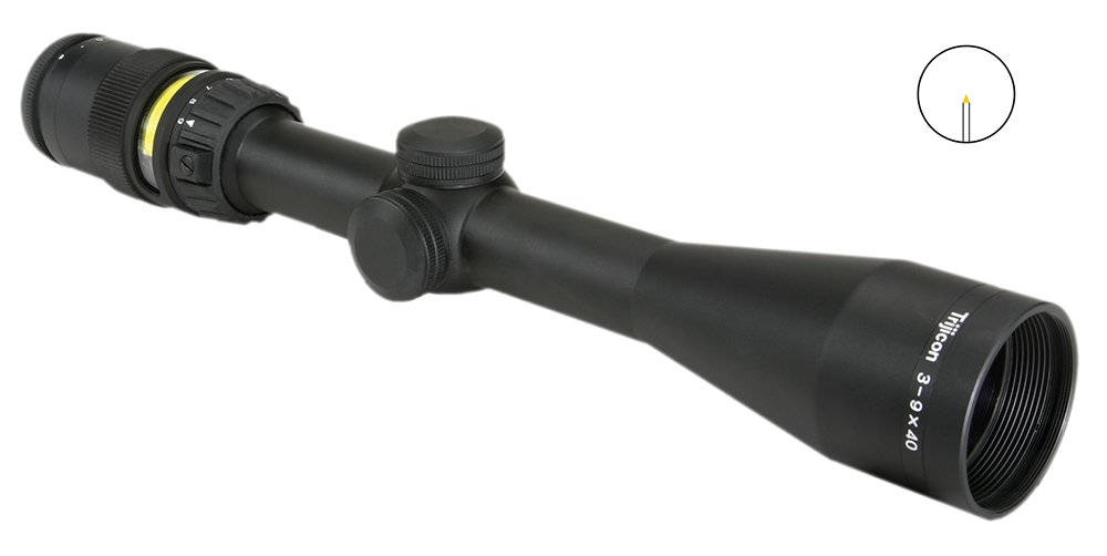 Trijicon AccuPoint Black Hardcoat Anodized 3-9x40mm 1" Tube Illuminated Amber Triangle Post Reticle