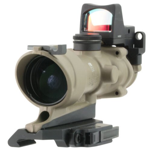 Trijicon ACOG ECOS Combo Flat Dark Earth 4x32mm Illuminated Amber Crosshair .223 BDC Reticle