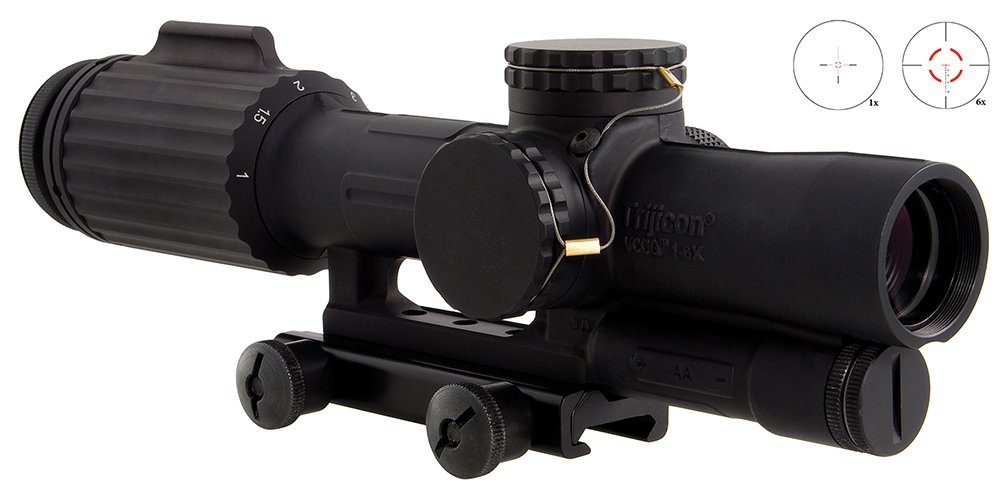Trijicon VCOG 1-6x 24mm Obj 95-15.90 ft @ 100 yds FOV Matte Black Finish LED Illuminated Red Segmented