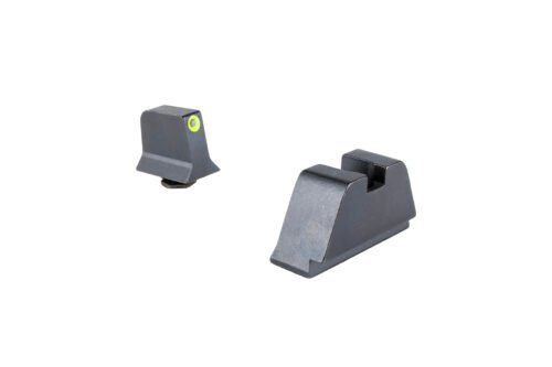 Trijicon Suppressor/Optic Height, Night Sights, Yellow Front with Metal Rear & Green Lamps (GL201-C-601139)